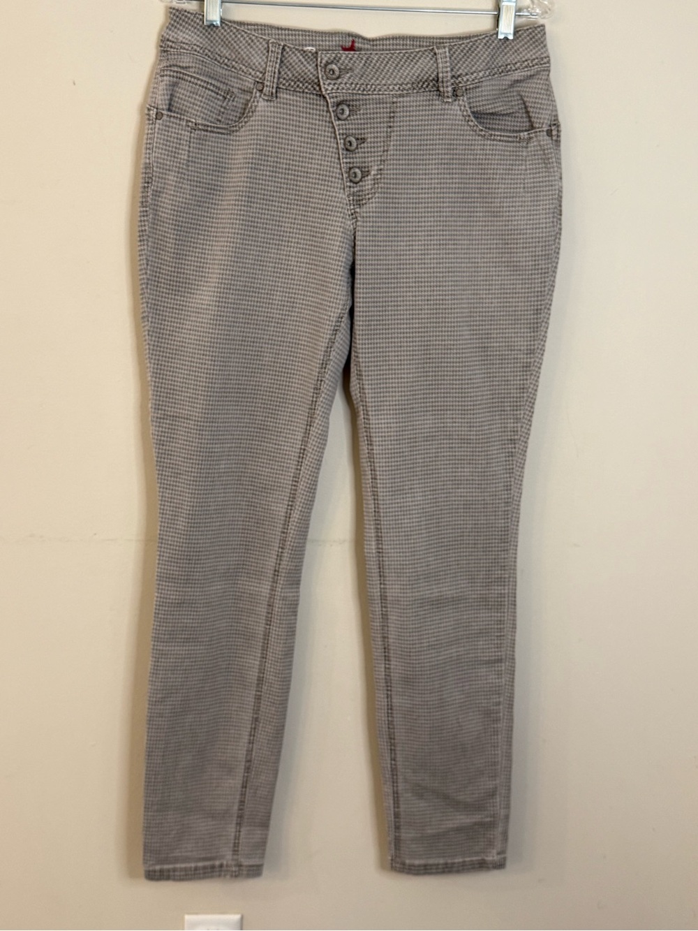 Herringbone funky retro gstretch button fly crop jeans grunge skater festival